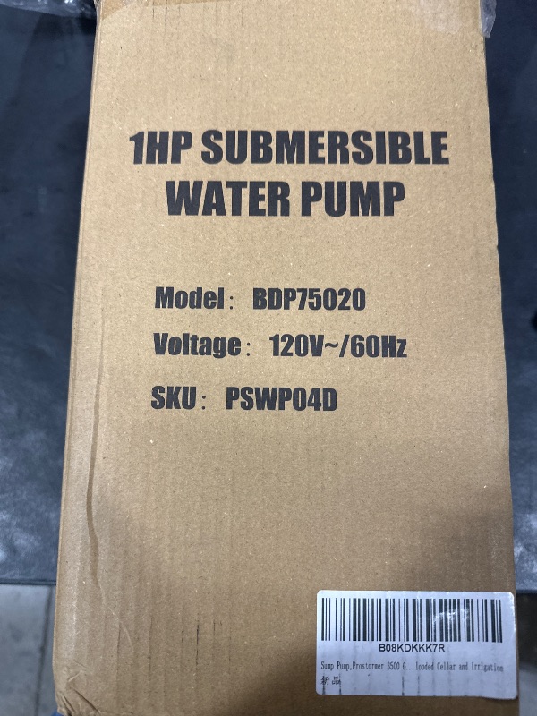 Photo 1 of Sump Pump, Prostormer 3500 GPH 1HP Submersible Clean/Dirty Water Pump with Build-in Float Switch for Pool, Pond, Garden, Flooded Cellar and Irrigation