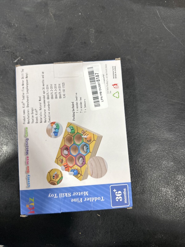 Photo 1 of kizh Fine Motor Toys, Clamp Bee to Hive Matching Game Toddler Learning Toys Montessori Wooden Lovely Bee Hive Toys Color Sorting for Baby Early Educational Game Toy for 3 4 5 Years Old Kids