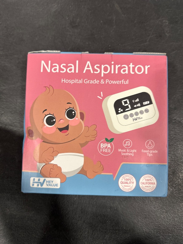 Photo 1 of HEYVALUE Nasal Aspirator for Baby, Hospital Grade Nose Sucker with 9 Levels Suction, Night Light and Nursery Rhyme Soothing Function, Electric Nose Suction for Baby with Food-Grade Silicone Tips
