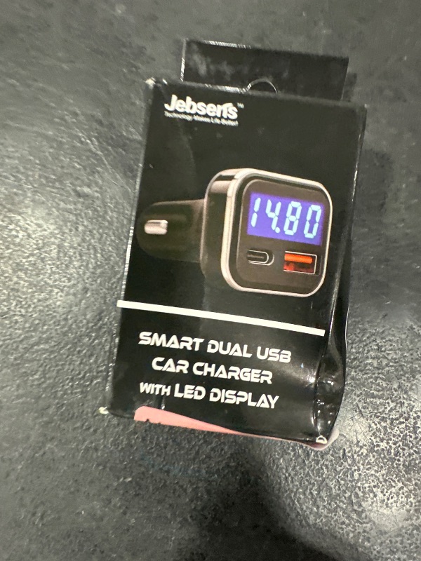 Photo 1 of Jebsens USB C Car Charger Adapter with Voltage Display, 30W Cigarette Lighter Type C Fast Charge Power Delivery & Quick Charge 3.0 (PD & QC), Volt Meter Battery Monitor, Compatible with iPhone Galaxy