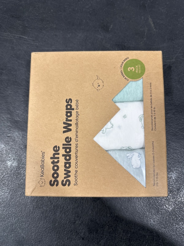 Photo 1 of 3-Pack Organic Baby Swaddle Sleep Sacks - Swaddles for Newborns, Infant 0-3 Months, Baby Girls, Boys, Soft & Snug Newborn Sleep Sack, Nursery Swaddling Blankets (Bunnies)