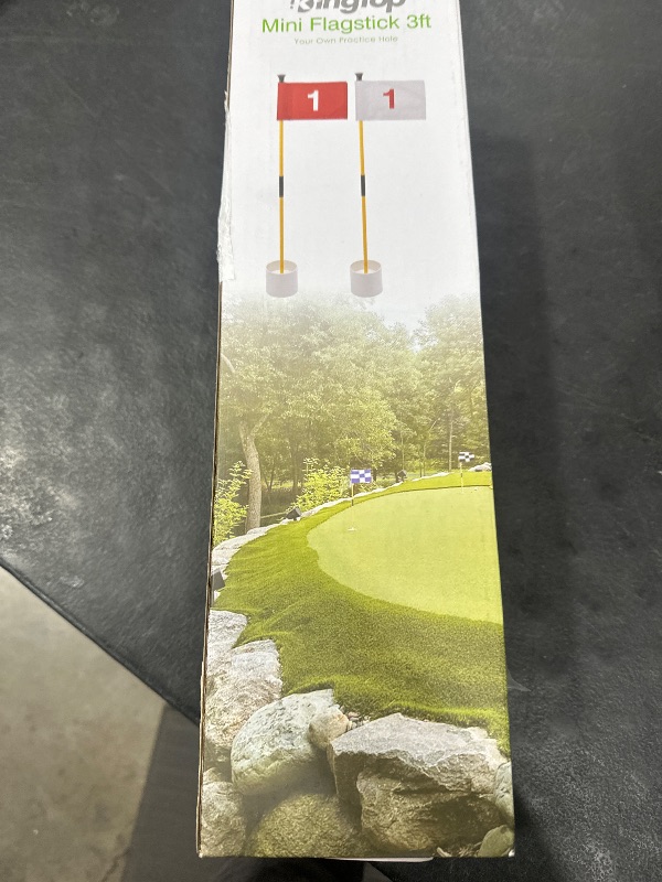 Photo 1 of KINGTOP Miniature Golf Flagstick, Practice Putting Green Flags for Yard, Golf Pin Flag Hole Cup Set, Portable 2-Section Design, 3ft Flagpole, Red Flag Numbered #1, Indoor | Outdoor