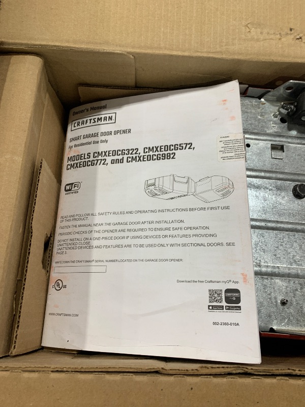 Photo 1 of CRAFTSMAN 1/2-HP Smart Belt Drive Garage Door Opener Wi-fi Compatibility