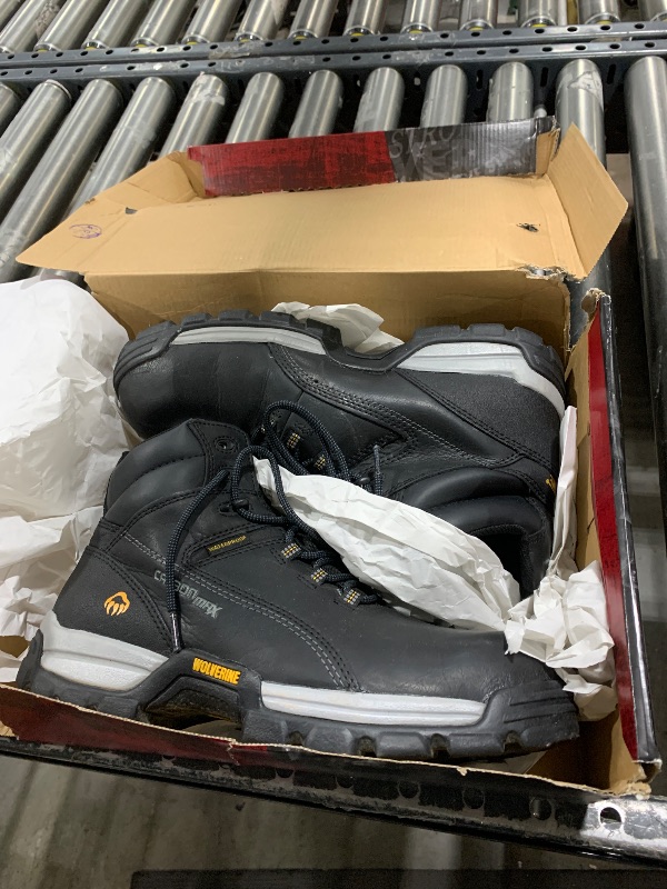 Photo 1 of Wolverine Mens Tarmac Waterproof Reflective Composite-Toe 6" Work Boot, Black, Size 10.5 US