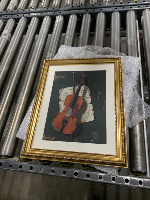 Photo 1 of ARPEOTCY Gold Framed Music Wall Art, Music Room Bedroom The Old Violin Pictures Wall Decor,13x16 Inch