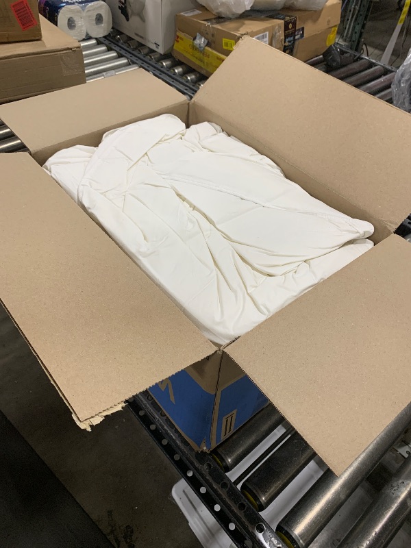 Photo 1 of BPC Lightweight Organic Down Feather Fibers Comforter Oversized Queen, Ivory White, 98x98 Inches
