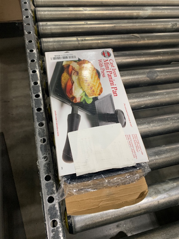 Photo 1 of Norpro Mini Cast Iron Panini Pan with Press, 5.9 IN