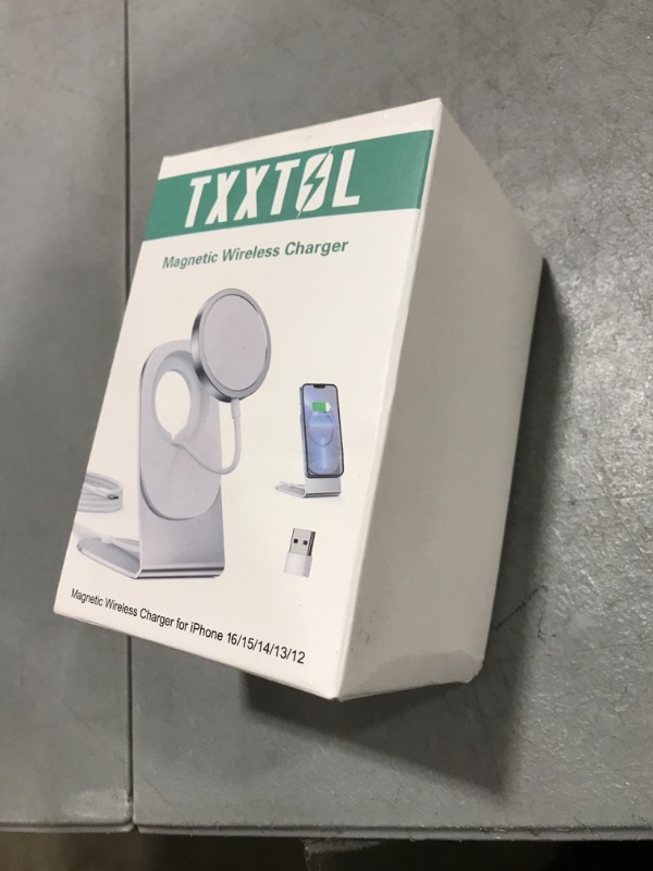 Photo 1 of TXXTOL Magnetic Wireless Charger Mag-Safe Charger for iPhone 16/15/14/13/12 Series Convertible Magnet Wireless Charging Stand/Pad with 5ft Cable for iPhone and AirPods 2/3/Pro 2/Pro