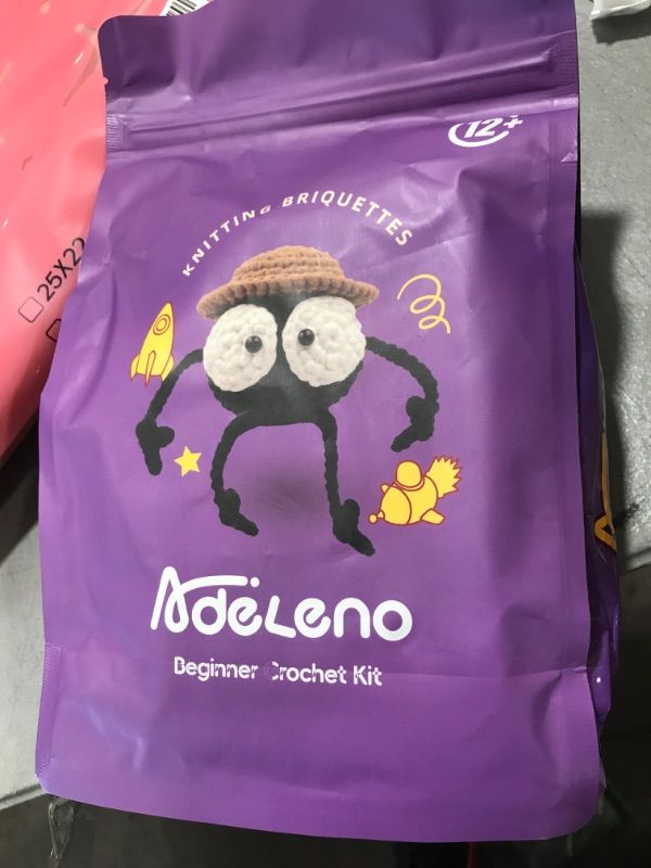 Photo 1 of Adeleno Crochet Kit for Beginners, Crochet Kit for Beginners with Step-by-Step Video Tutorial, More Convenient Illustrated Cards, Suitable for Adults, Children, Briquette 1-Pack.(40%+Yarn)