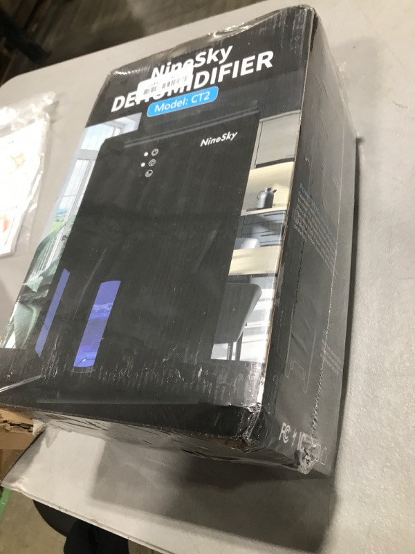 Photo 1 of NineSky Dehumidifier for Home, 95 OZ Water Tank, (1000 sq.ft) Dehumidifiers for Bathroom Bedroom Basement with Auto Shut Off,7 Colors LED Light (Black)