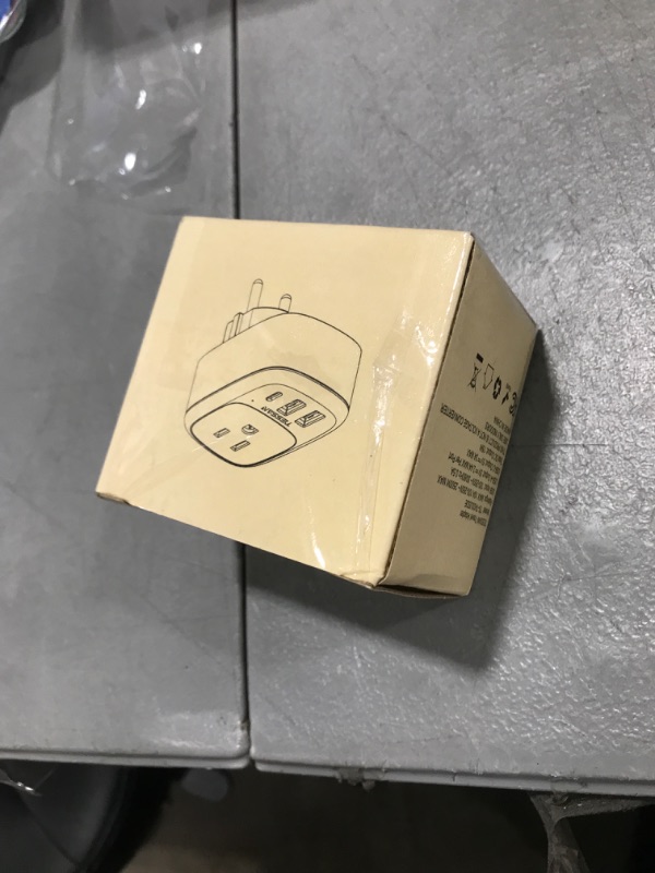 Photo 1 of Type E F Plug Adapter USB C, TESSAN Germany France Power Adaptor, Schuko Outlet with 3 USB Ports, Travel Plug for US to Europe EU Spain Iceland Korea Greece Russia German French