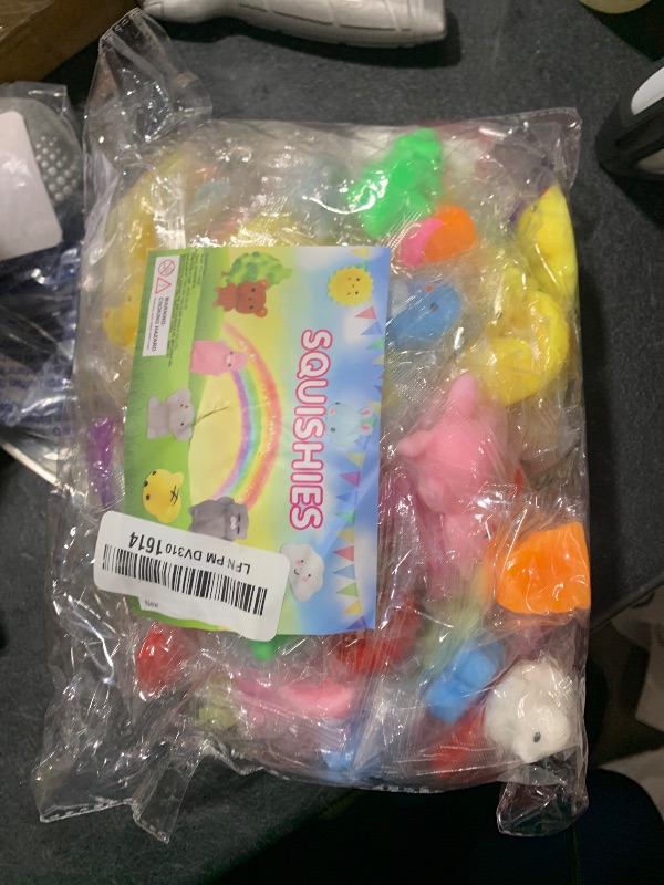 Photo 1 of 100 Pack Squishies Toys, Tiny Mochi Squishy Fidget Toys Random Bulk Party Favors for Kids 4- 8 8-12 Goodie Bag Pinata Stocking Stuffers Classroom Prizes Treasure Box Egg Fillers Girls