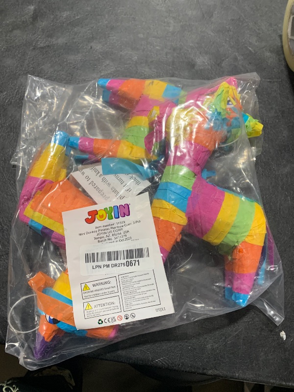 Photo 1 of 3 pcs Mini Donkey Pinatas 7"x5.5" Cinco De Mayo Rainbow Color for Fun Fiesta Taco Party Supplies, Luau Event Photo Props, Mexican Theme Decoration, Carnivals Festivals, Taco Tuesday Event