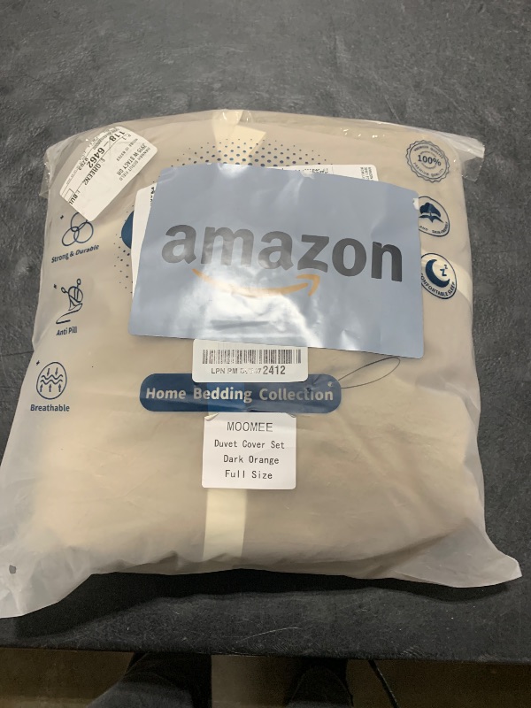 Photo 1 of JIYUAN 100% Washed Cotton Duvet Cover Set Comfy Simple Style Soft Breathable Textured Durable Linen Feel Bedding for All Seasons Full, Khaki