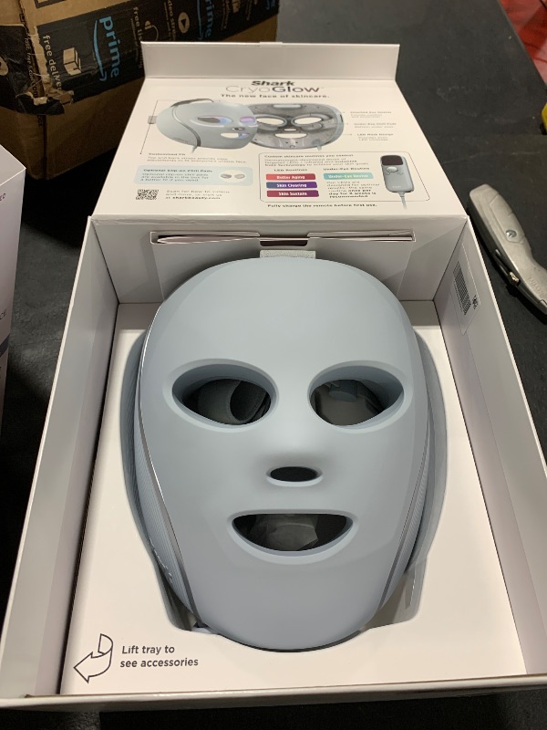 Photo 1 of Shark CryoGlow LED Face Mask (FSA/HSA Eligible*) with Under-Eye Cooling, Anti-Ageing & Blemish Repair, Red & Blue LED, Infrared Light Therapy, USB-C, Remote Control, Storage Bag, Blue Frost, FW312