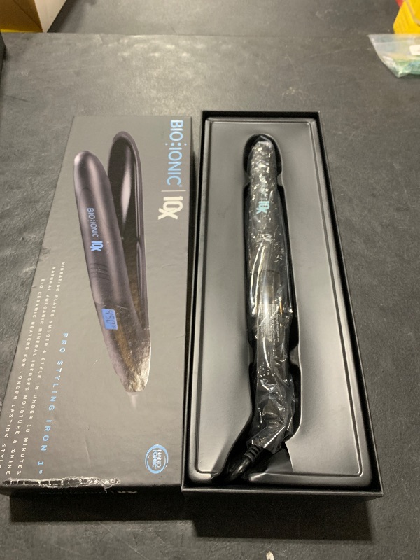 Photo 1 of Bio Ionic 10X Styling Iron, 1" Hair Straightener with Moisturizing Heat Technology, Flat Iron for 10-Minute Styling, Hair Straightener and Curler