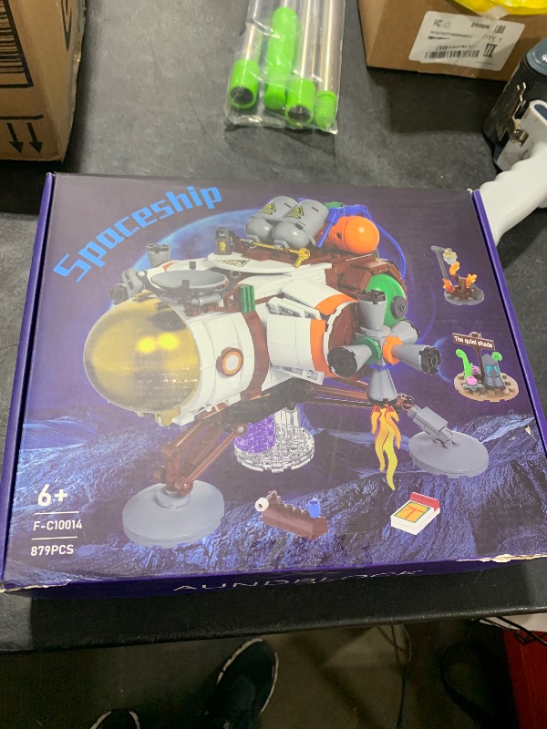 Photo 1 of Outer Spaceship Building Blocks Toys, Explore The Universe Space Game Spaceship Toy Model, Compatible with Lego, Collection Creative Building Kit for Game Fans Boys, Aged 8+ (879 PCS)