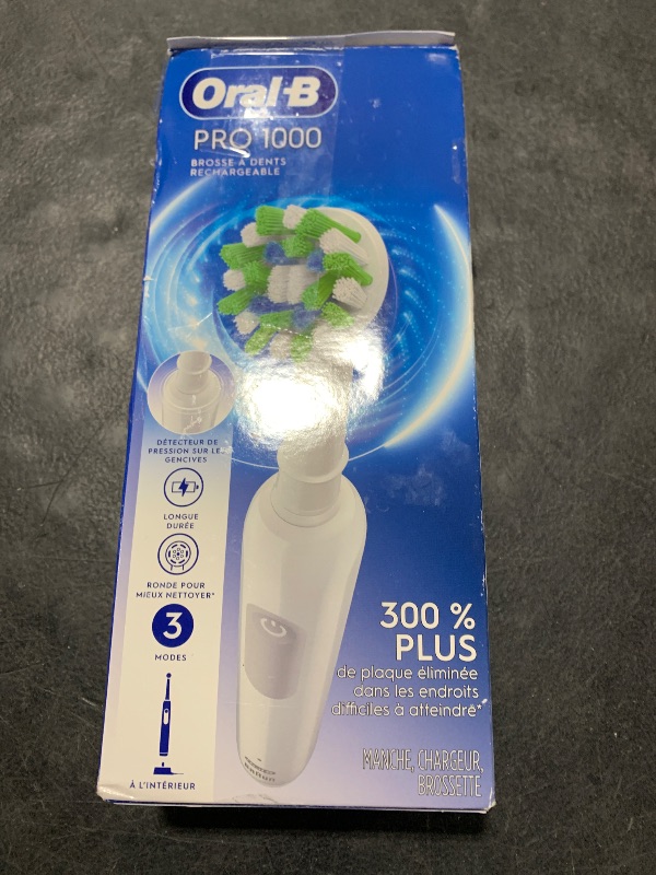 Photo 1 of Oral-B Pro 1000 Rechargeable Electric Toothbrush, White