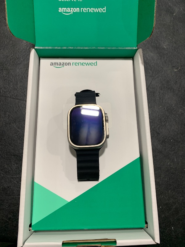Photo 1 of Apple Watch Ultra [GPS + Cellular 49mm] Titanium Case with Midnight Ocean Band, One Size (Renewed Premium)