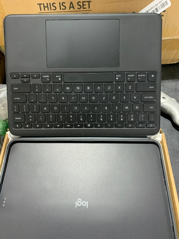 Photo 1 of Logitech Combo Touch iPad Air 13-inch (M2 & M3)(2024 & 2025) Keyboard Case - Detachable Backlit Keyboard with Kickstand, Comfortable Typing, Multi-use Mode - Midnight Black