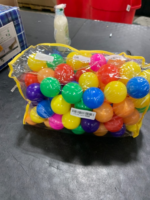 Photo 1 of Hovenlay Ball Pit Balls Phthalate Free BPA Free Crush Proof Plastic - 7 Bright Colors in Reusable Play Toys for Kids with Storage Bag