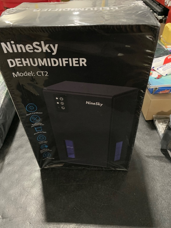 Photo 1 of NineSky Dehumidifier for Home, 95 OZ Water Tank, (1000 sq.ft) Dehumidifiers for Bathroom Bedroom Basement with Auto Shut Off,7 Colors LED Light (Black)