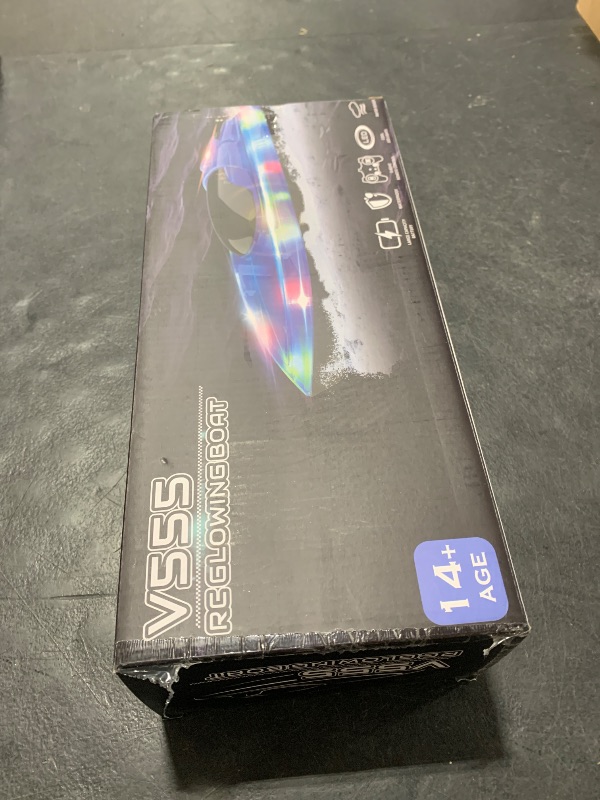 Photo 1 of RC Boat with LED for Kids and Adults - Remote Control Boat for Pools and Lakes 2.4 GHZ RC Boats with 2 Rechargeable Battery Whole Body Waterproof, Low Battery Alarm, Water Play Toy Gift for Boys&Girls