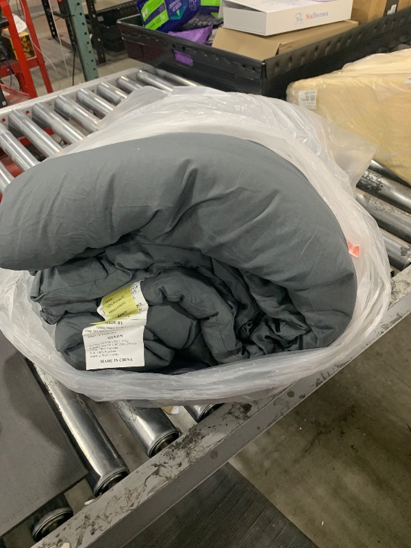 Photo 1 of Litanika Grey Comforter Queen Size Set, Dark Gray Lightweight Plain Bedding Comforters Sets, All Season Fluffy Bed Set (90x90In Comforter & 2 Pillowcases)