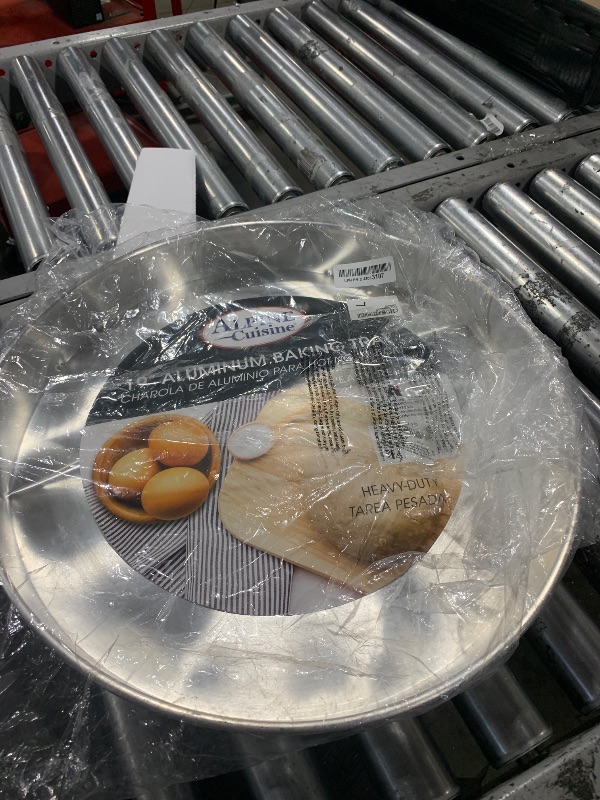 Photo 1 of Alpine Cuisine Aluminum Oven Baking Tray 19-inch - Bakeware Pizza Cooking Pan for Oven - Durable Round Pizza Tray For Pie Cookie - Healthy & Heavy Duty, Rust Free & Dishwasher Safe