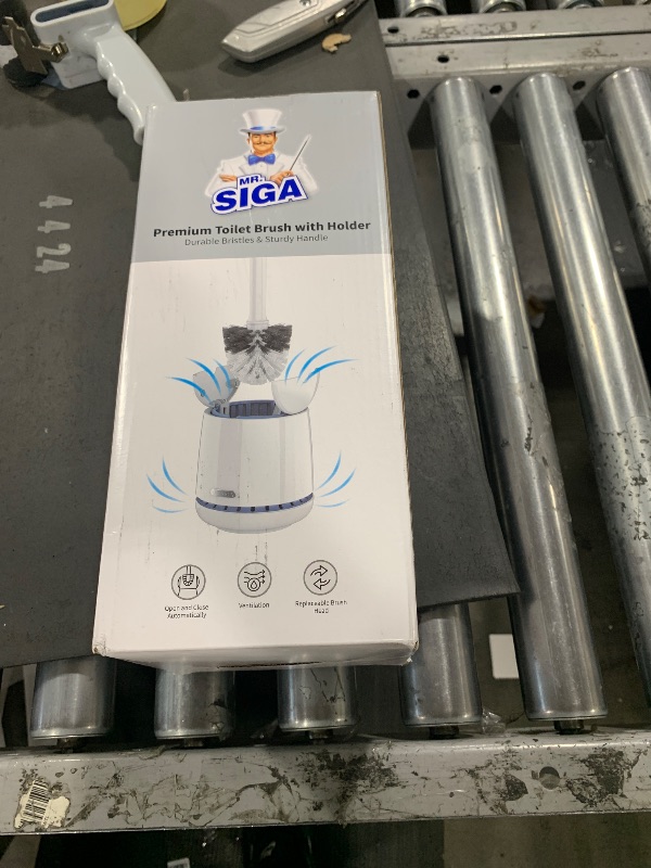 Photo 1 of MR.SIGA Toilet Bowl Brush and Holder, Premium Quality, with Solid Handle and Durable Bristles for Bathroom Cleaning, White, 1 Pack