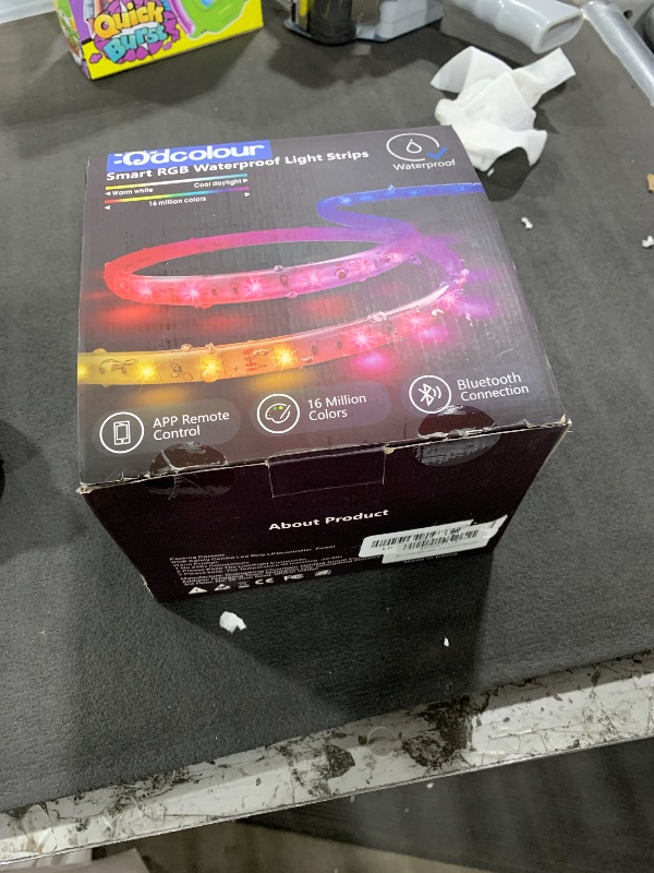 Photo 1 of 100ft Outdoor Waterproof LED Light Strips, 12v Outdoor RGB Led Strip Lights with Bluetooth Music Sync App Remote, Christmas Lights Decor Rope Lights

