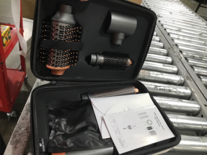 Photo 1 of Hair Dryer Brush, webeauty 5 in 1 One Step Professional Hot Air Brush Set for Fast Drying, Curling Drying, Straightening Combing, Hair Styler [Ceramic Coating] [Negative Ion] 110000 RPM (Grey+Gold)