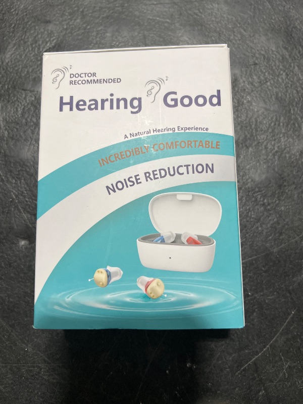 Photo 1 of Hearing Aids for Seniors, Hearing Aid Rechargeable for Hearing Loss, Personal Hearing Amplifier with Volume Control and Portable Magnetic Charging Case, Noise Canceling Hearing Aids (White)