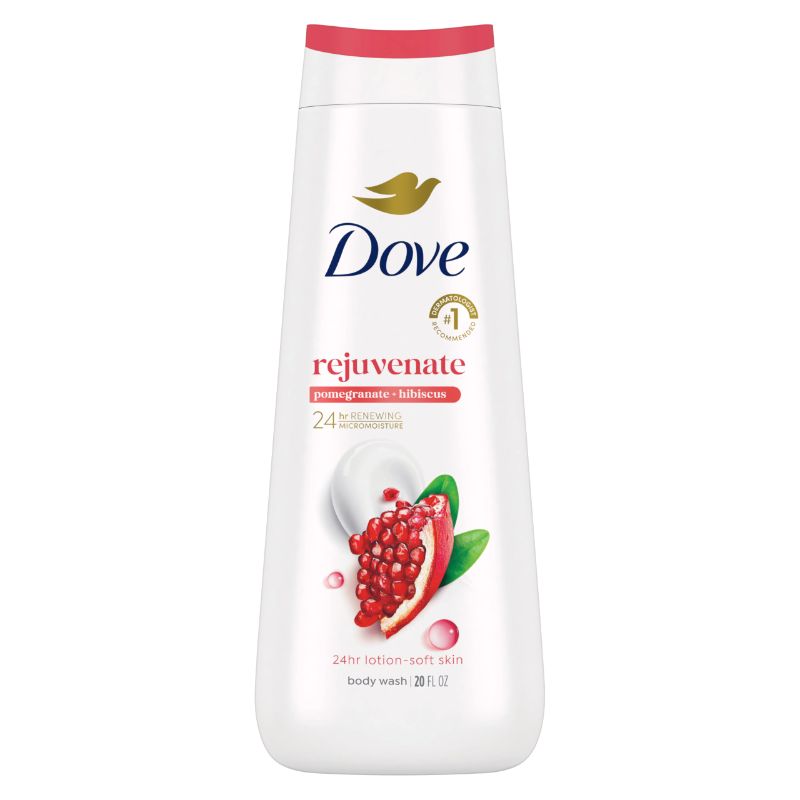 Photo 1 of Dove Body Wash Rejuvenate Pomegranate & Hibiscus for 24hr Lotion-Soft Skin Moisturizing Skin Cleanser with No Sulfates No Parabens 20 oz