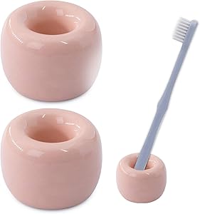 Photo 1 of Mini Ceramics Handmade Couple Toothbrush Holder Stand for Bathroom Vanity Countertops, 6 pcs 
