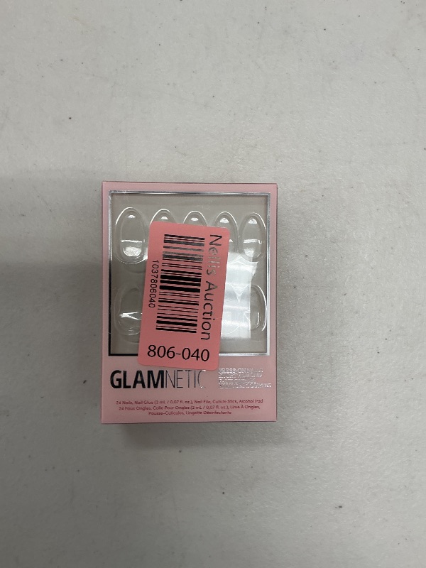 Photo 1 of Glamnetic Press On Nails - Ma Damn | French Tip , UV Finish Short Pointed Almond Shape, Reusable Semi-Transparent Nails in 12 Sizes - 24 Nail Kit with Glue