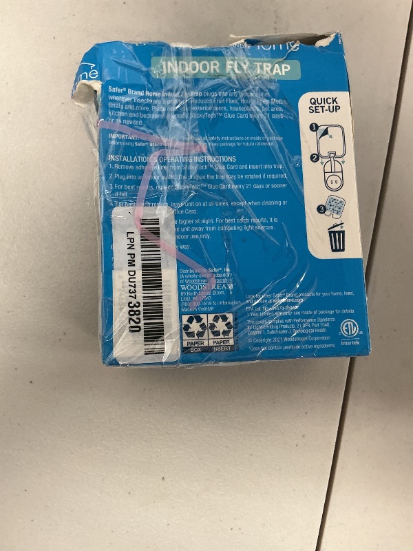 Photo 1 of Safer Home Indoor Plug-In Fly Trap - SH502 - Effective Fruit Fly Traps for Indoors, 400 Sq Ft Protection - Style: 1 Device + 2 Glue Cards