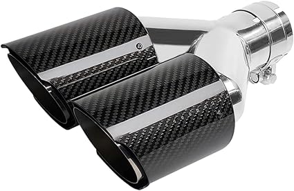 Photo 1 of Carbon Fiber Exhaust Tips 2.5" Inlet to Dual 3.5" Outlet Tailpipe Fit for 2.36-2.5 Inch Exhaust Pipe