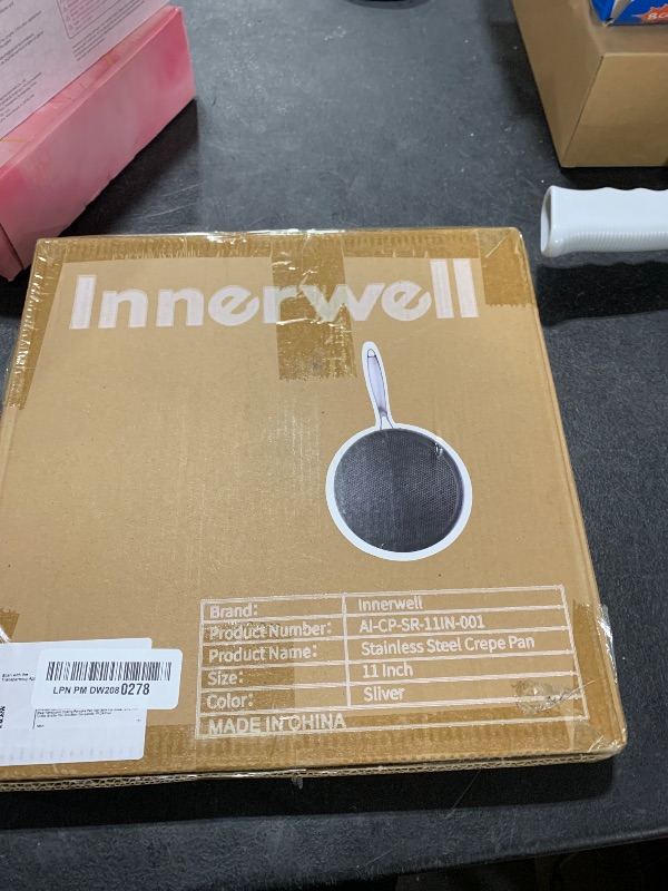 Photo 1 of Innerwell Stainless Steel Crepe Pan - 11inch Nonstick Crepe Pan, Stainless Steel Honeycomb Coating Pancake Pan, Non Stick Flat Skillet Tawa Dosa Tortilla Griddle Pan, Induction Compatible, PFOA Free