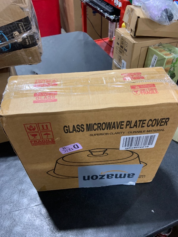 Photo 1 of Tall Glass Microwave Splatter Cover for Food - Cookware & Bakeware Serving Dish Cover, Plate Splatter Guard Lid with Easy Grip Silicone Handle Knob - 100% Food Grade BPA Free & Dishwasher Safe - 10in.