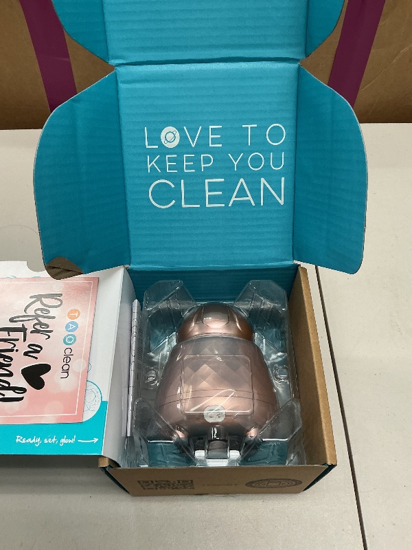 Photo 1 of TAO Clean Ona Diamond Orbital Facial Brush and Cleansing Station, Electric Face Cleansing Brush with Ergonomic Handle, Dual Speed Settings, Rose Gold