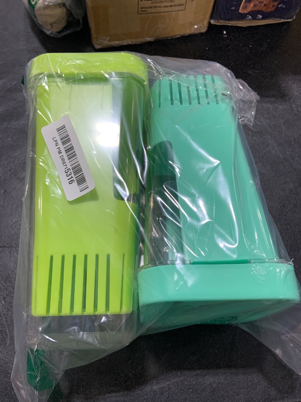 Photo 1 of LAWNFUL 2 Pack Fresh Herb Keeper for Refrigerator, Clear BPA-Free Herb Saver, Storage Container for Cilantro, Parsley, Thyme, Mint & Asparagus, Preserver Keeps Fresh Herbs for 3 Times Longer