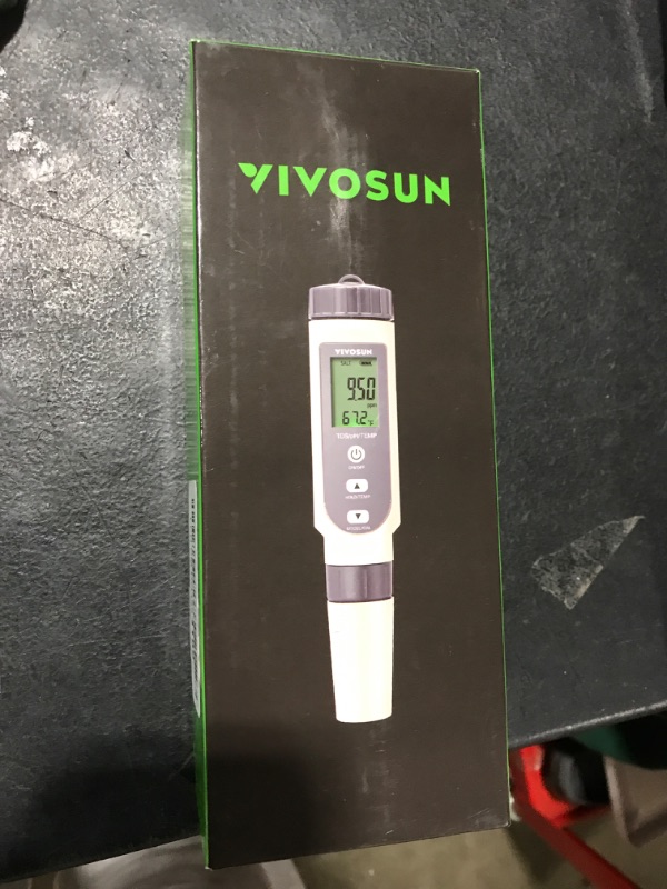 Photo 1 of VIVOSUN 3-in-1 Digital pH Meter with ATC, ±0.1 pH Accuracy Water Quality Tester, 0-14.0 pH Measurement Range for Hydroponics, Household Drinking, Pool and Aquarium