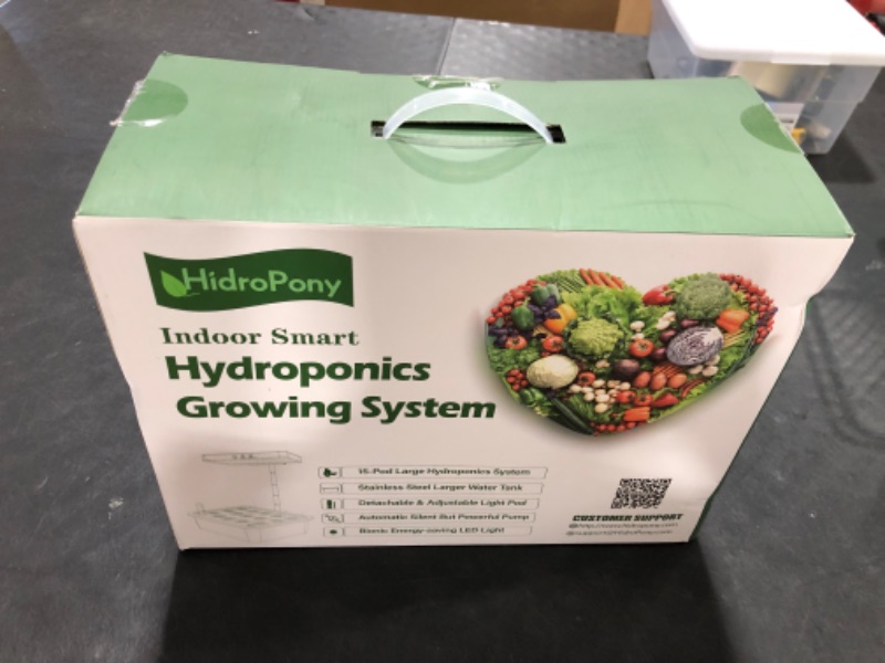 Photo 1 of Hydroponics Growing System Herb Garden - HidroPony 15 Pods Indoor Gardening System with Grow Light, Stainless Steel Plants Germination Kit with Quiet Pump System, Gardening Gifts for Women