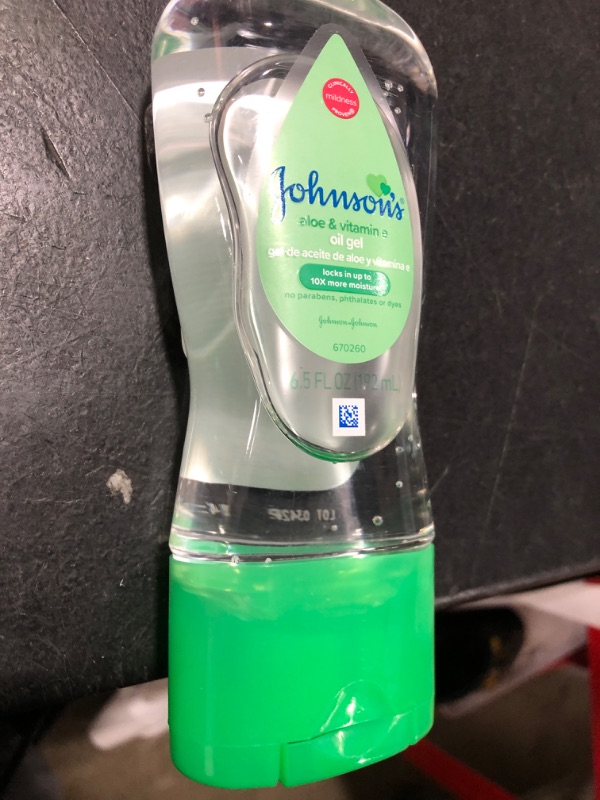 Photo 1 of Johnson's Baby Oil Gel with Aloe Vera & Vitamin E, Hypoallergenic Baby Skin Care, 6.5 fl. oz