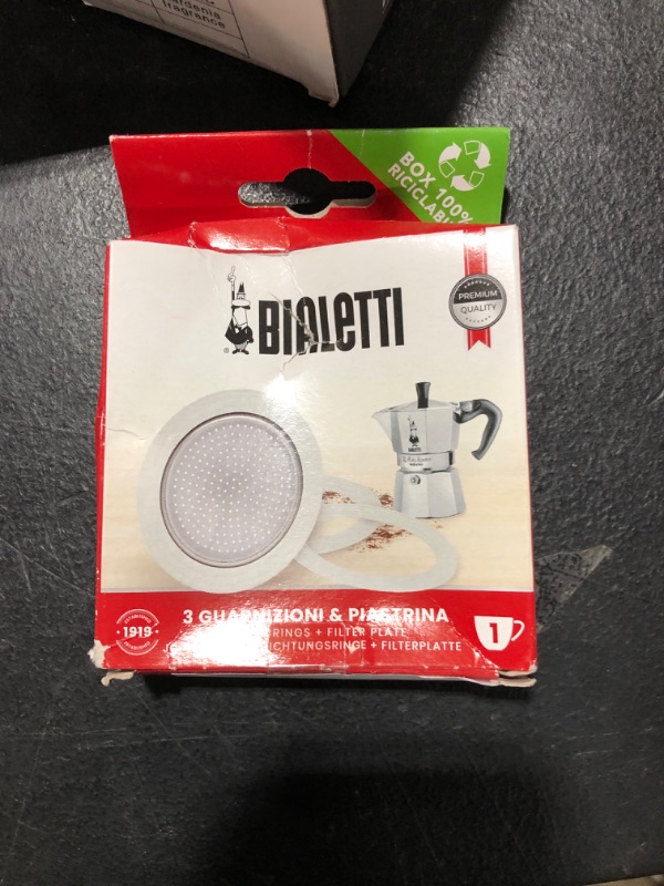 Photo 1 of Bialetti Replacement Gaskets and Filter for 1 Cup Moka / Break / Dama / Mini Express Espresso Makers (1-CUP Size)
