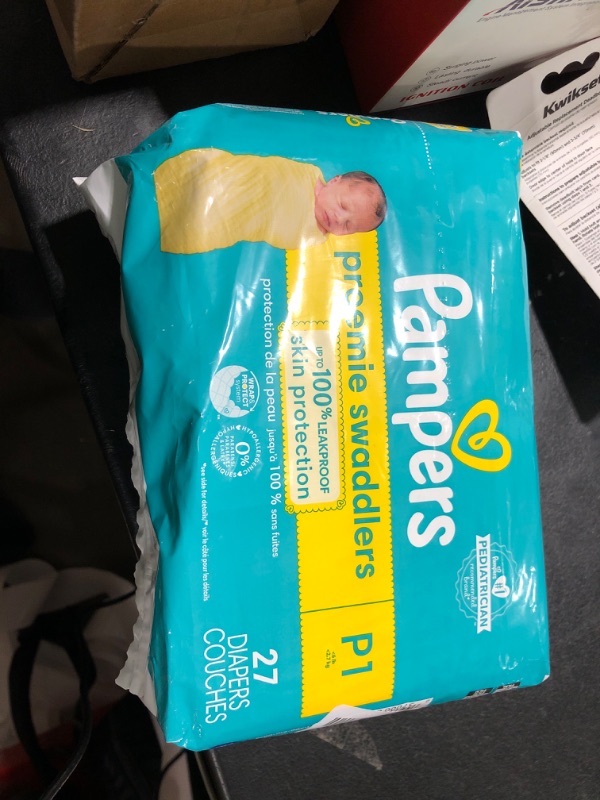 Photo 1 of Pampers Baby Diapers - Swaddlers - Size P1, 27 Count, Ultra Absorbent Disposable Preemie Diaper