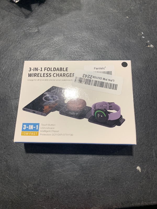 Photo 1 of Travel Charger for Samsung Multi Devices, Foldable 3 in 1 Wireless Charging Station Fast Charging Stand/Pad Compatible for Samsung Galaxy S25/S24/S23/S22/S21/Note20 Galaxy Watch7/6/5/4/3 Galaxy Buds3
