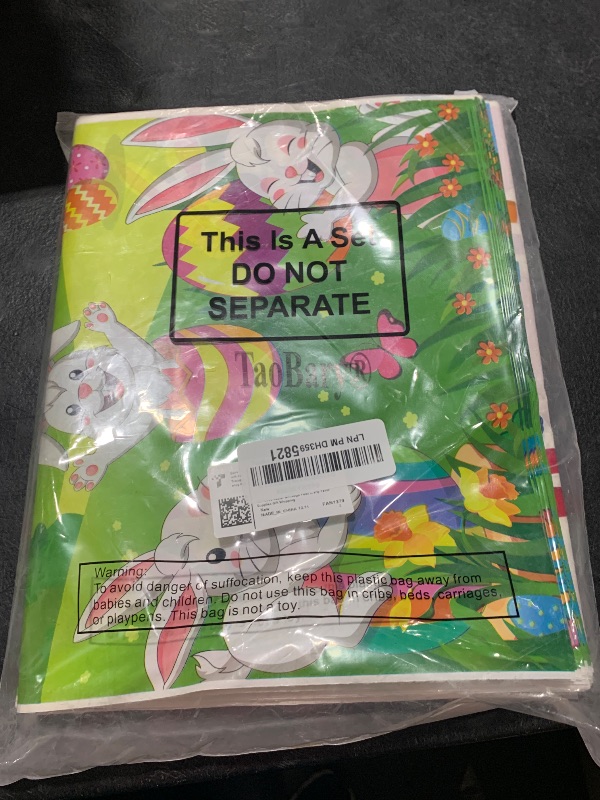 Photo 1 of TaoBary 72 Pieces Easter Gift Bags Plastic Large Easter Treat Bags Reusable Rabbit Bunny Egg Goodie Party Favors for Egg Hunt Basket Party Supplies Gift Wrapping