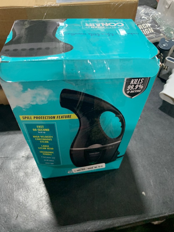 Photo 1 of Conair Handheld Travel Garment Steamer for Clothes, CompleteSteam 1100W, For Home, Office and Travel,Black